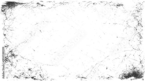 Black ink splatter and scratches on white paper texture background grunge abstract