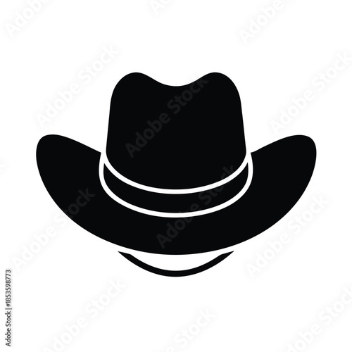 Cowboy Hat Silhouette Icon Vector Illustration
