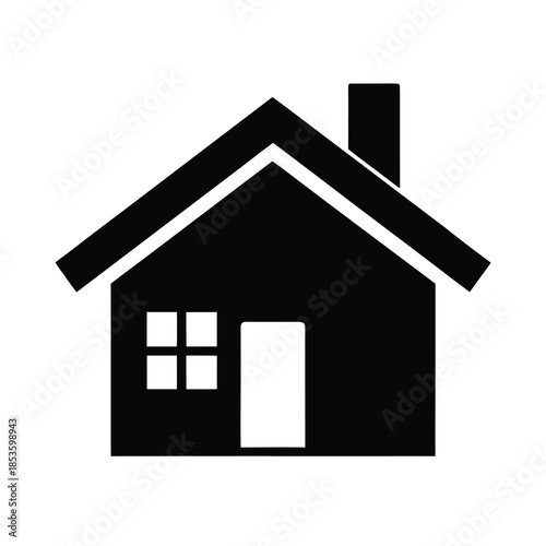 House Silhouette Icon Vector Illustration