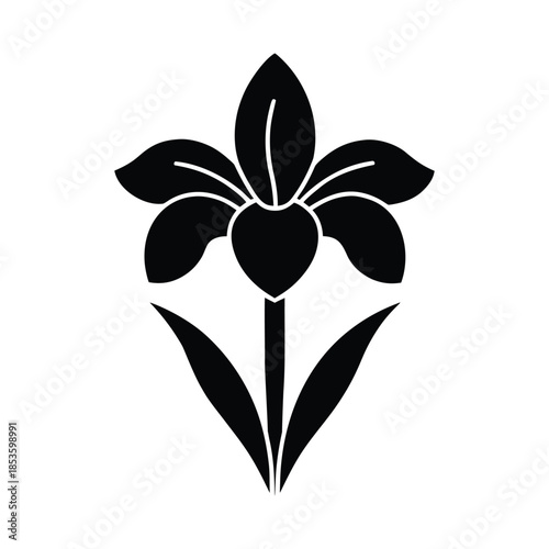 Iris Flower Icon Vector Illustration