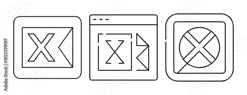 Error, invalid, and reject symbols for digital interface designs