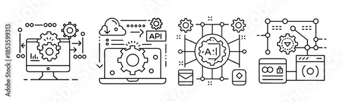 Software development, data processing, artificial intelligence, api, and cloud concepts