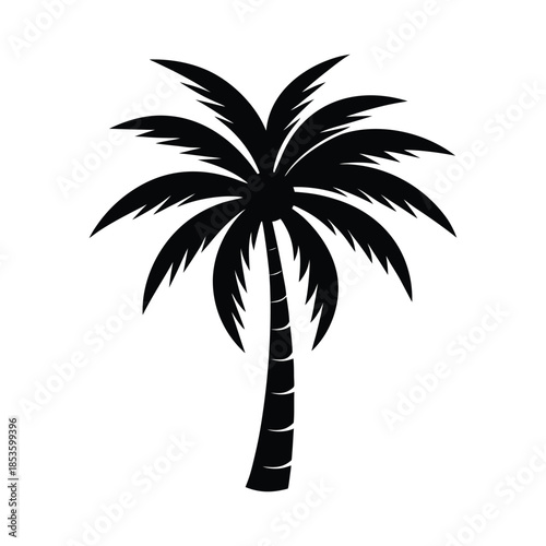 Palm Tree Silhouette Icon Vector Illustration