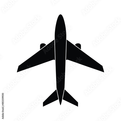 Plane Silhouette Icon Vector Illustration