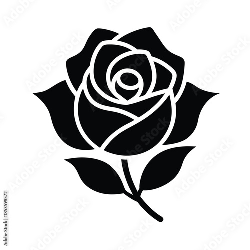 Rose Flower Icon Vector Illustration