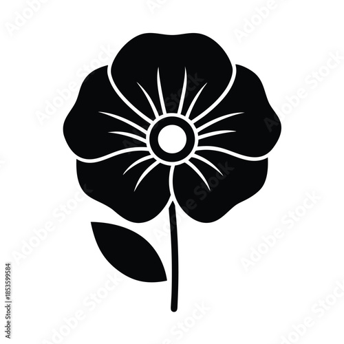 Poppy Flower Icon Vector Illustration