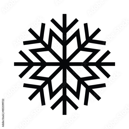 Snowflake Geometric Silhouette Icon Vector Illustration