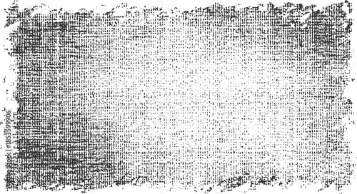 Black and white textured grunge background with rough edges and woven pattern abstract