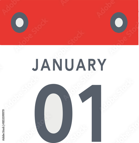 Calendar January First: A calendar page showing the date January 1st, marking the beginning of a new year and the start of new opportunities.