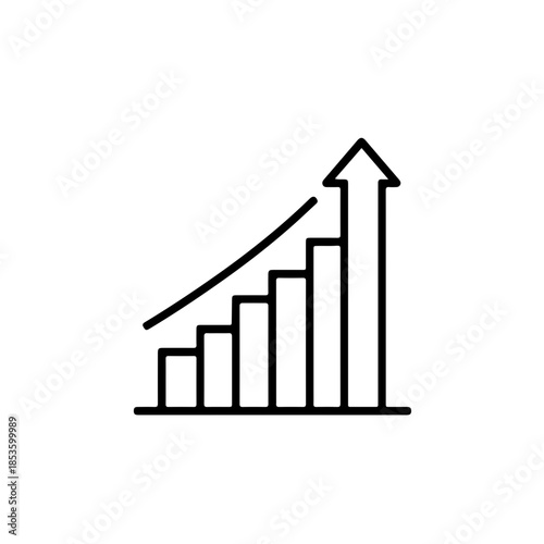 Free Download Financial growth bar chart with upward arrow icon - GFXLoad
