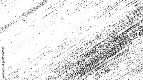 Black and white textured background with diagonal rough lines and speckles grunge