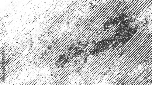 Black and white diagonal striped texture with distressed grunge overlay abstract background