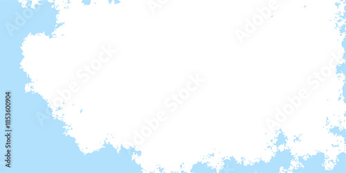 Abstract blue watercolor splash background with a grunge paint texture featuring an artistic ink splatter pattern and a vintage vector border design for a liquid stain frame illustration