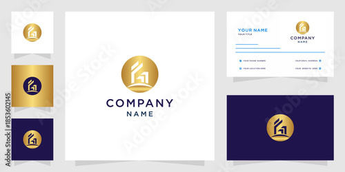 The GG FG letter logo of the Golden Abstract Building.