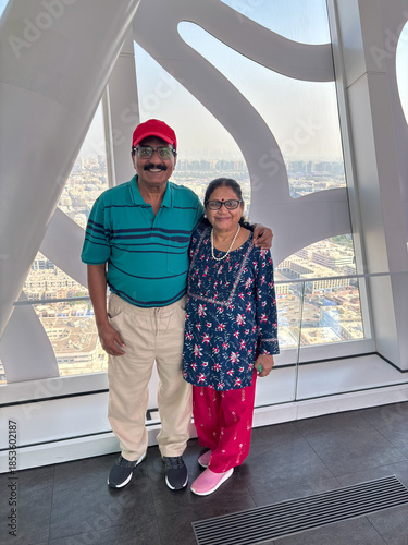 Tourist couple enjoying their holidays in Dubai.