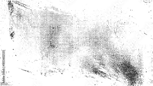 Black and white textured background with halftone dots and grunge abstract