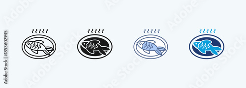 Fish curry multiple style iconcollection
