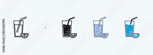 Orange juice multiple style iconcollection