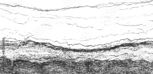 Black and white abstract textured background with wavy lines and rough patterns