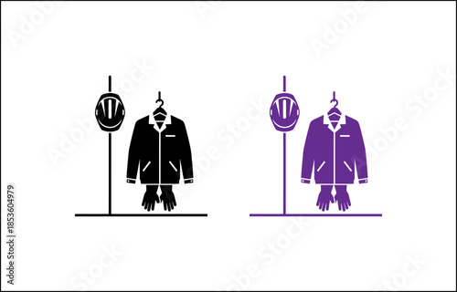 Workwear clothing and safety gear on display