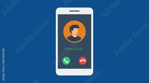 Smartphone ringing with incoming call animation
