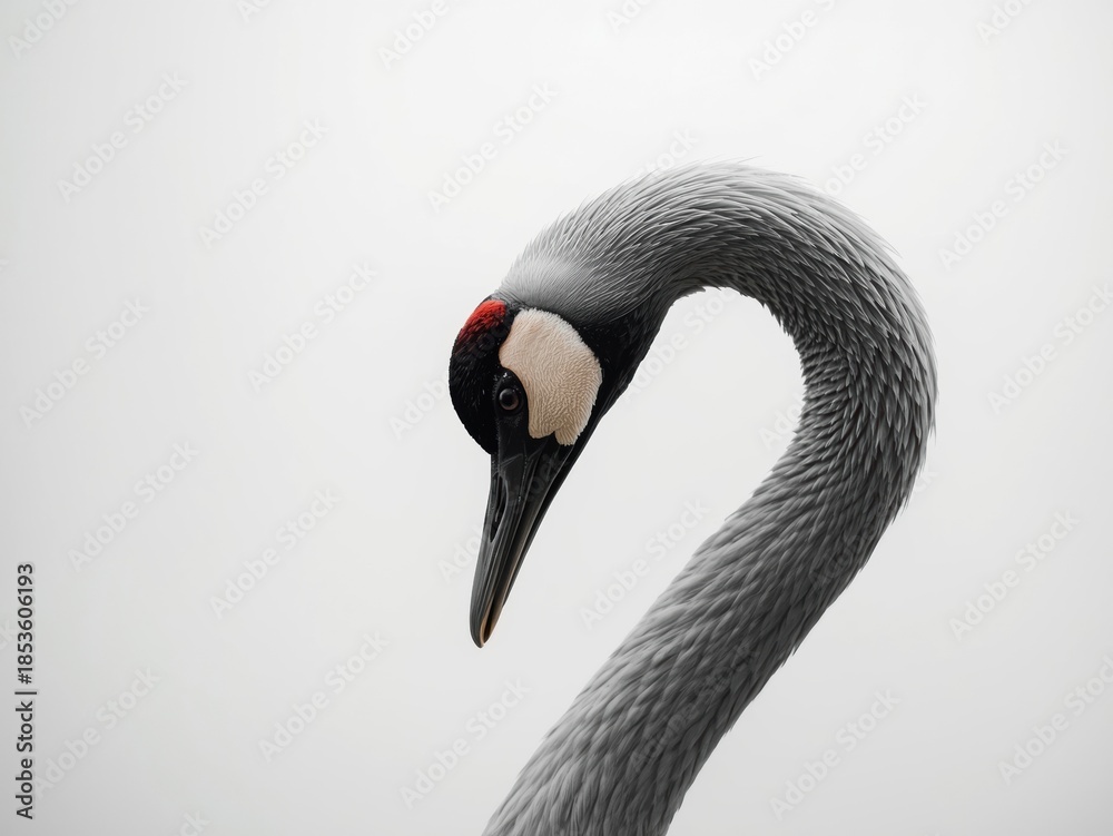 Fototapeta premium Graceful crane in serene pose