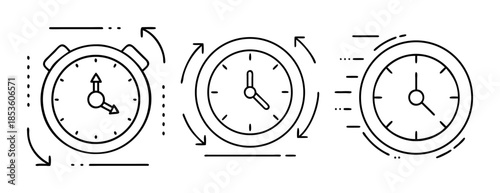 Clocks illustrating time management, cycles, and fast-paced deadlines