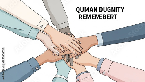 Diverse group of people stacking hands in unity and solidarity