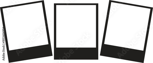 Three photoframe isolated on transparent background