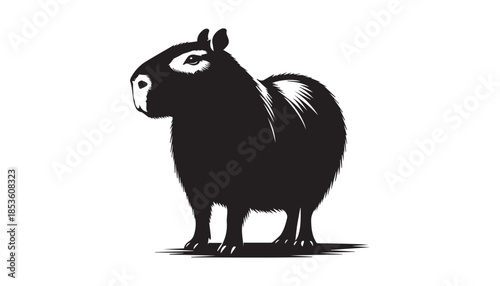 black color animal silhouette vector illustration, solid white background