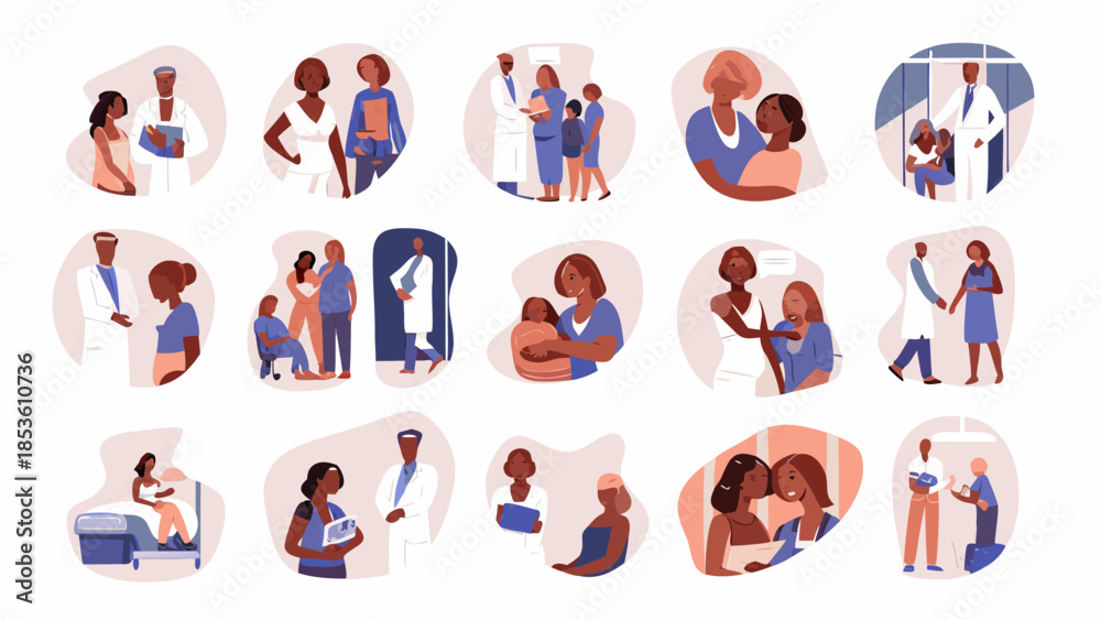 Fototapeta premium vector illustration of a family of four