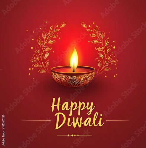 Celebrate the festival of lights with this bright, glowing Diwali design.