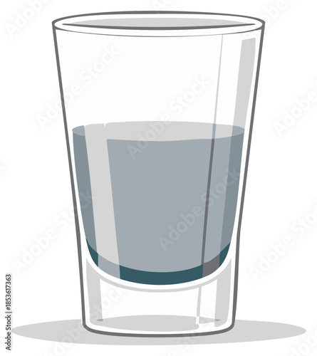 Drinking Glass Filled with Refreshing Liquid Water Beverage Illustration