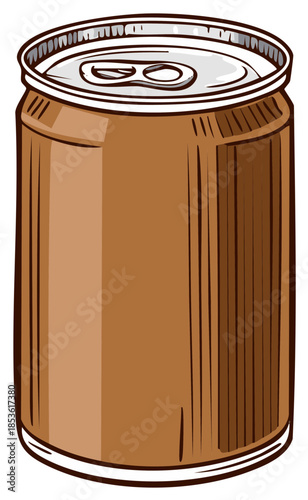 Brown Canned Beverage Illustration Still Life Refreshment Container Graphic