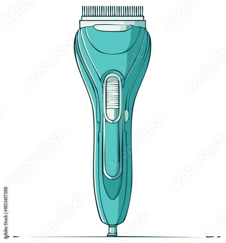 Turquoise Electric Hair Trimmer and Grooming Device with Adjustable Settings