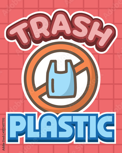 trash plastic editable text effect with modern and simple style