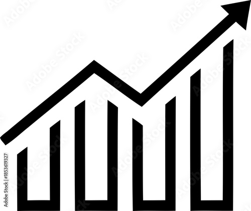 Growth icon. Containing performance, gain, improvement, grow, chart, increase, evolution and development icons. Solid icon collection. Vector illustration.