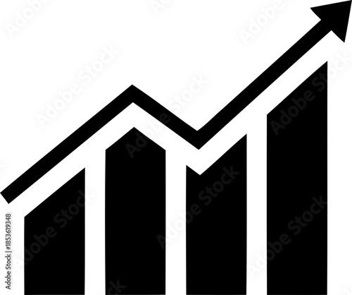 Growth icon. Containing performance, gain, improvement, grow, chart, increase, evolution and development icons. Solid icon collection. Vector illustration.