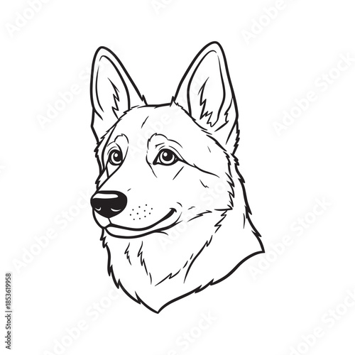 Smiling German Shepherd dog portrait