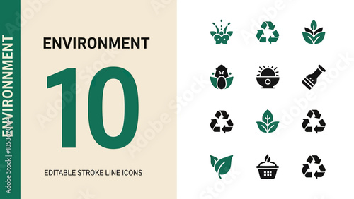Environment 10 Editable Stroke Line Icons Collection.