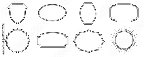 Elegant label shapes for design projects