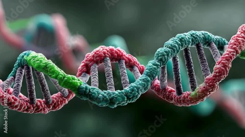 Colorful DNA Helix Model in Abstract Scientific Background