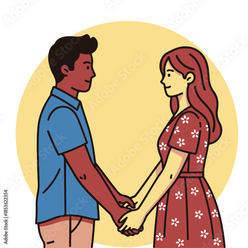 Side‑view couple facing each other, talking calmly with gentle body language in warm tones. Great for articles about communication, counseling, emotional support, and healthy relationships.
