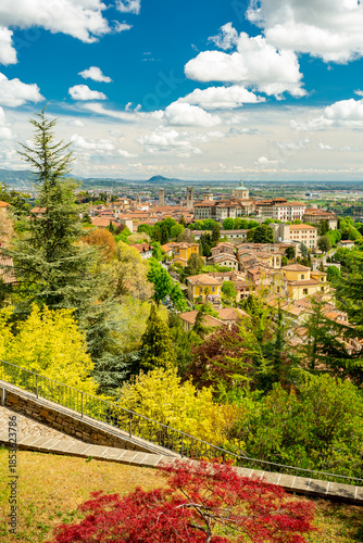 Bergamo, Italy. City view on a cloudy day.