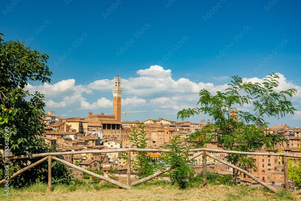 Fototapeta premium Siena, Italy. View over the old city center