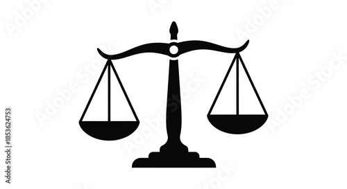 A striking black silhouette of classic scales representing justice and balance a symbolic representation silhouette