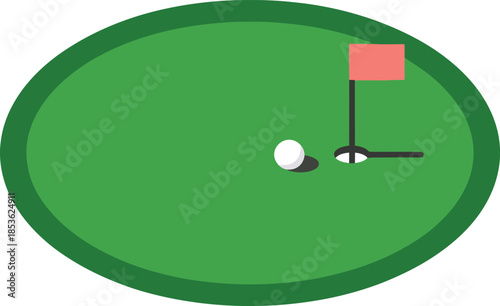 Golf hole with flagstick