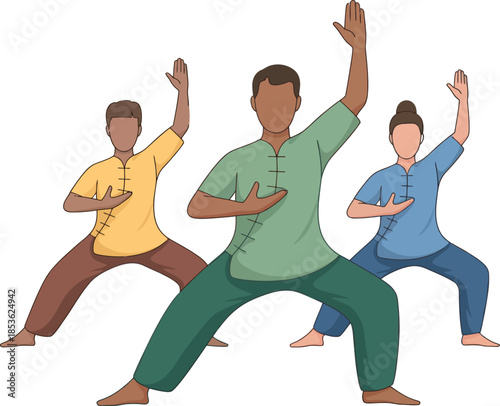 Group practicing tai chi