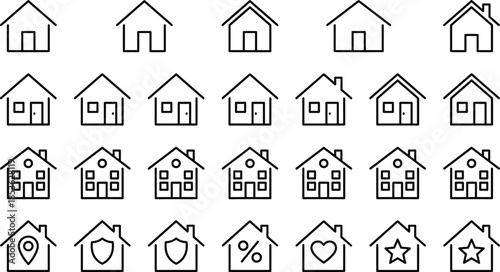 Black and White Sleep and Bedtime Line Vector Icon Set Featuring Moon Stars Baby Crib Pillow Alarm Clock Sheep and Night Routine Symbols