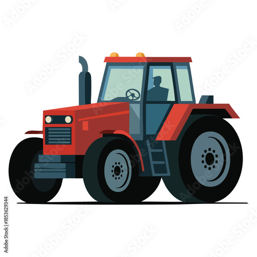Heavy machinery tractor vector illustration ideal for agricultural work farm industry equipment and agriculture themed creative vector designs